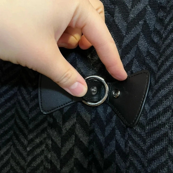 Soft Surroundings Womans Herringbone Wool Blend Cardigan Sweater Black Gray Med - Picture 3 of 8